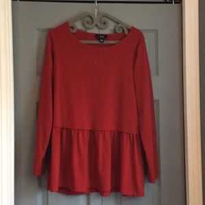 AGB burnt orange peplum blouse